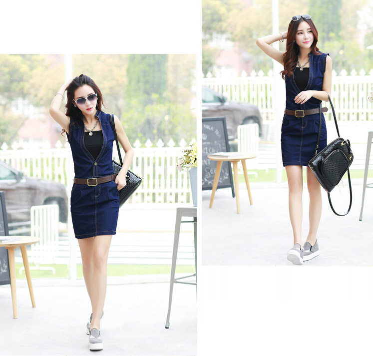 ĐẦM JEAN FORM BODY CỔ V KÈM ÁO THUN​
